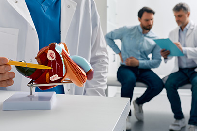 Doctor and male patient in discussion